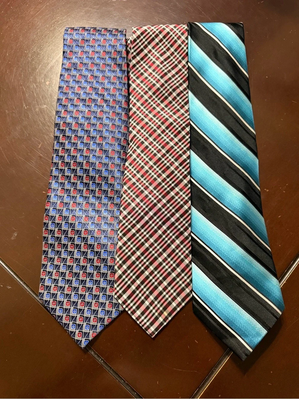 Chaps Blue & Black Striped Tie